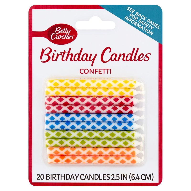 Betty Crocker Confetti Birthday Candles, 20 count