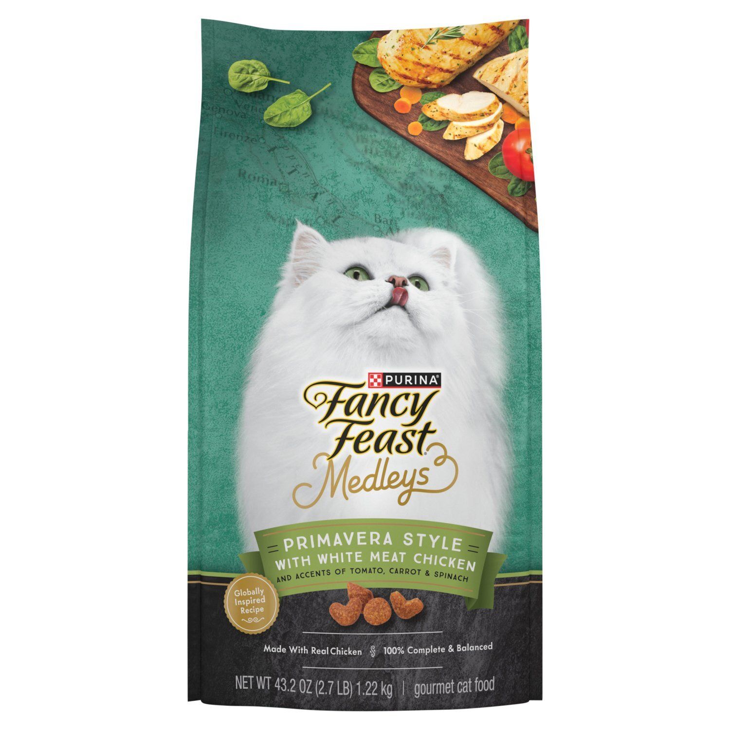 Purina Fancy Feast Medleys Primavera Style with White Meat Chicken Gourmet Cat Food, 43.2 oz