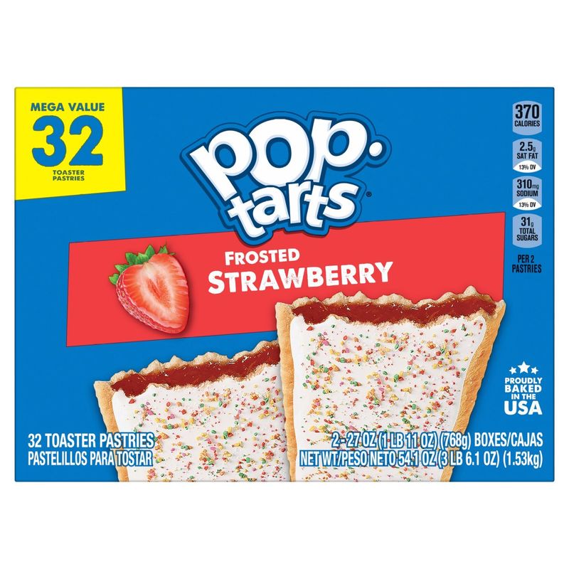 Pop-Tarts Frosted Strawberry Toaster Pastries, 54.1 oz, 32 count