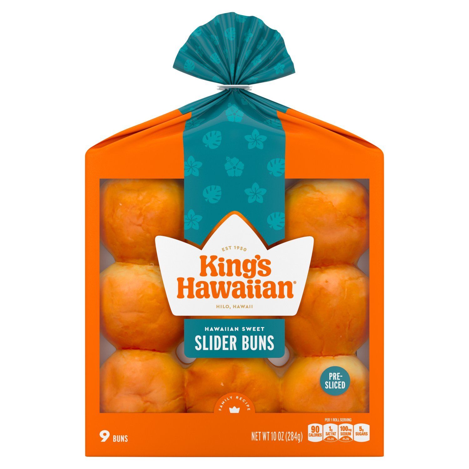 King's Hawaiian Sweet Slider Pre-Sliced Buns, 9 count, 10 oz