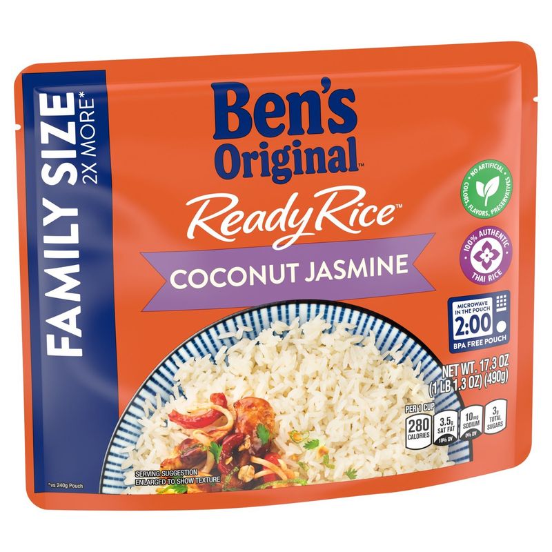 Ben's Original Ready Rice Coconut Jasmine Rice Family Size, 17.3 oz