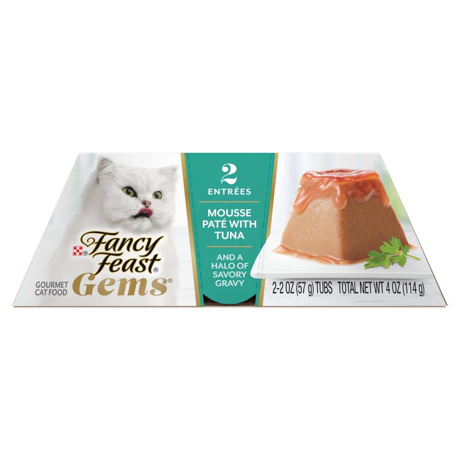 Purina Fancy Feast Gems Mousse Paté with Tuna Gourmet Cat Food, 2 count, 2 oz