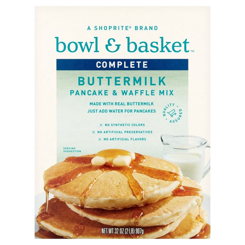 Bowl &amp; Basket Complete Buttermilk Pancake &amp; Waffle Mix, 32 oz