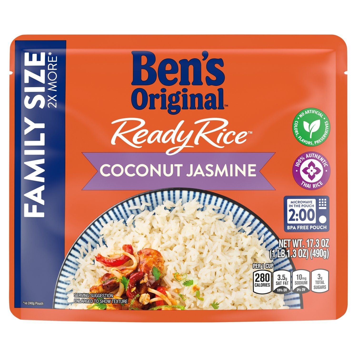 Ben's Original Ready Rice Coconut Jasmine Rice Family Size, 17.3 oz