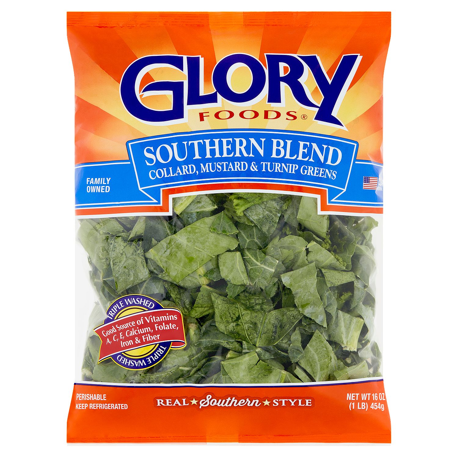Glory Foods Southern Blend Greens, 1 lb bag