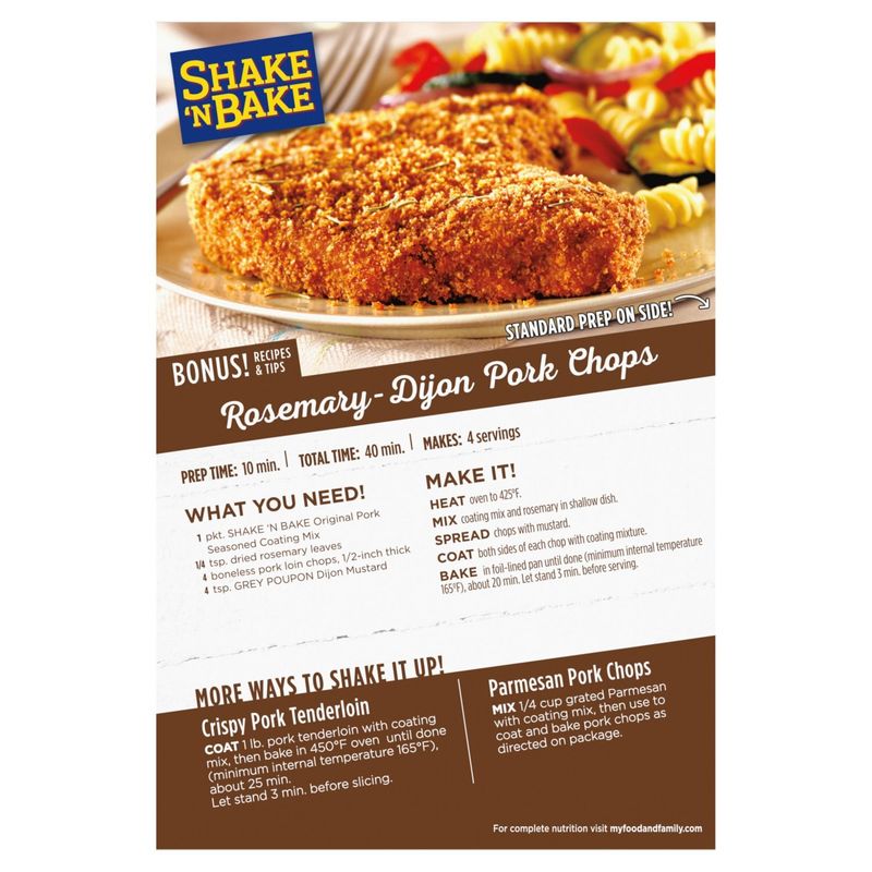 Shake 'N Bake Original Pork Seasoned Coating Mix, 2 count, 5 oz