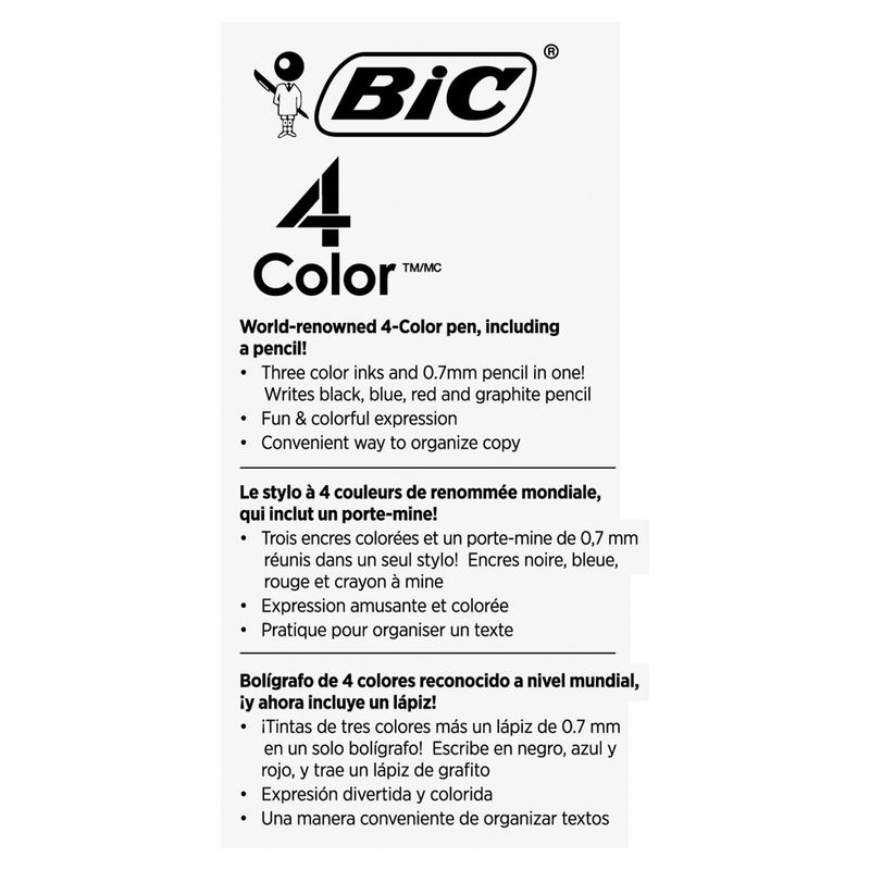 BIC 4 Color Medium #2 HB Mechanical Pencil Ball Pen