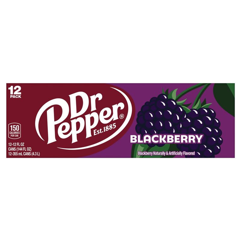 Dr Pepper Blackberry Soda, 12 fl oz, 12 count
