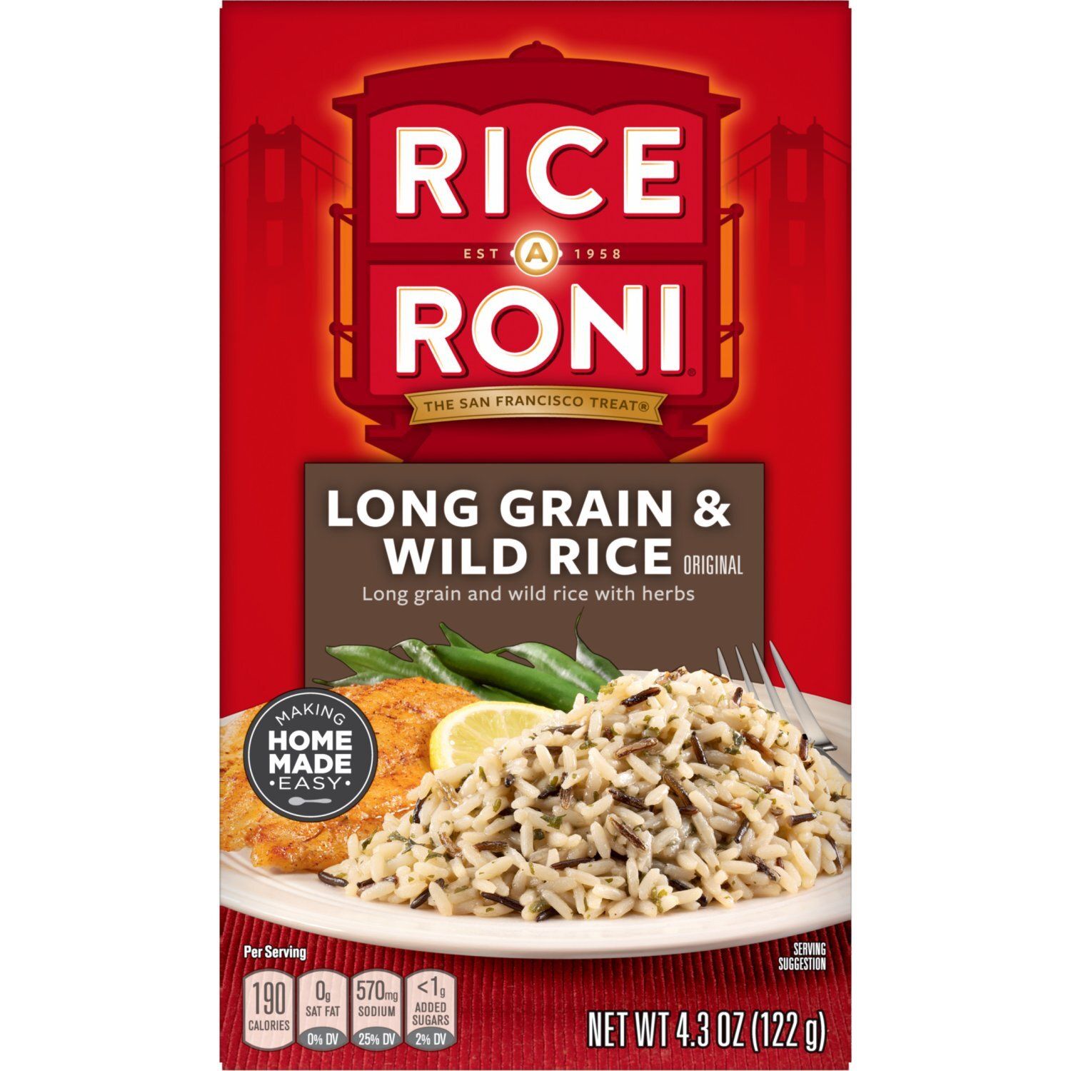 Rice A Roni Long Grain &amp; Wild Rice Original 4.3 Oz