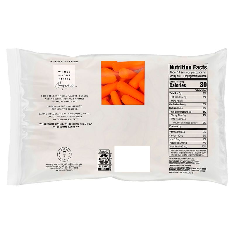 Wholesome Pantry Organic Baby Carrots, 2 lb bag