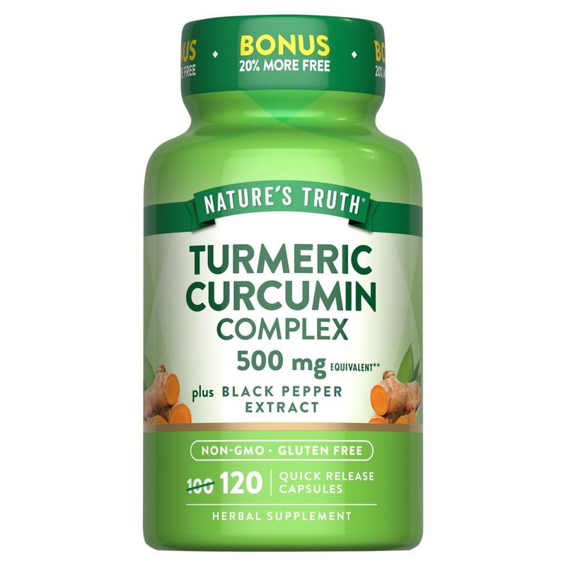 Nature's Truth Turmeric Curcumin Complex Plus Black Pepper Extract Herbal Supplement, 120 count