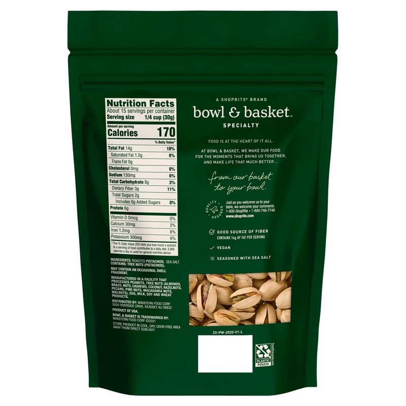 Bowl &amp; Basket Specialty Roasted &amp; Salted Pistachios, 16 oz