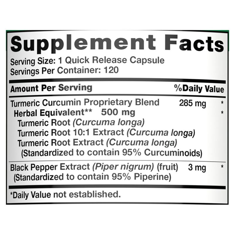 Nature's Truth Turmeric Curcumin Complex Plus Black Pepper Extract Herbal Supplement, 120 count