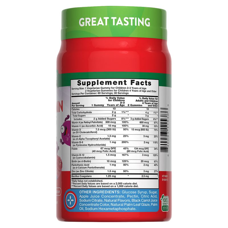 Nature's Truth Just 4 Kidz Berry Punch Flavor Multivitamin + Probiotic Dietary Supplement, 60 count