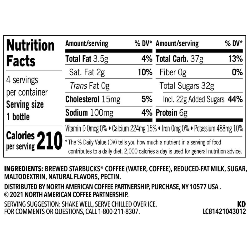 Starbucks Frappuccino Chilled Coffee Drink Caramel Flavored 9.5 Fl Oz 4 Count Bottle