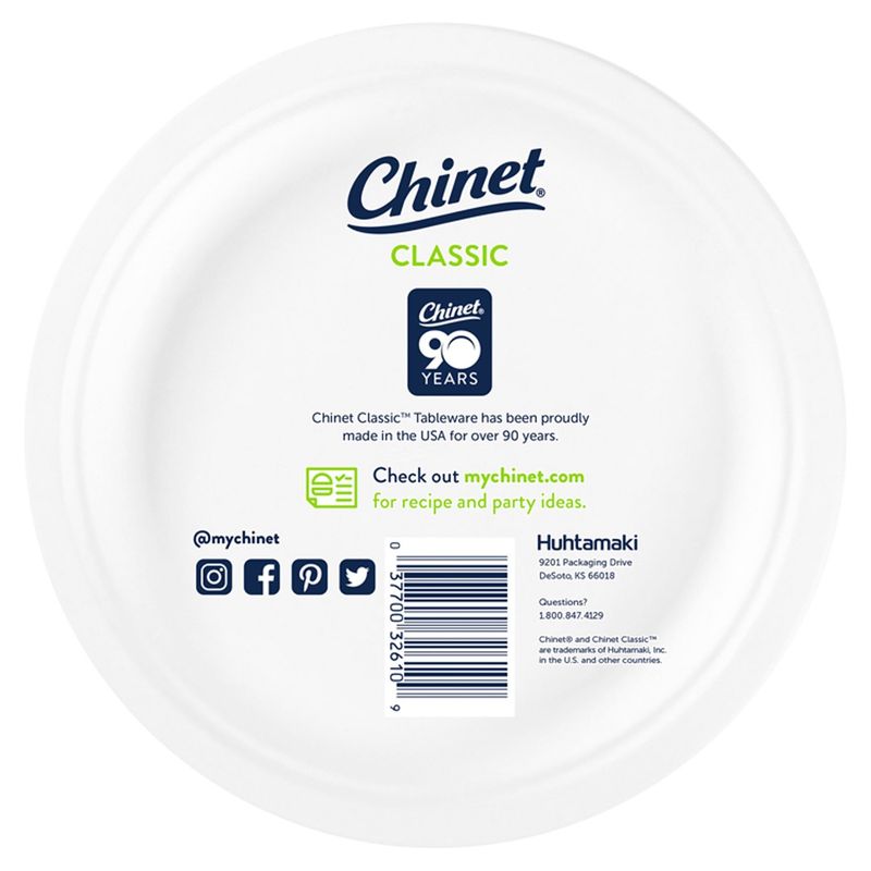 Chinet 8 3/4 Classic Lunch Plates, 60 count