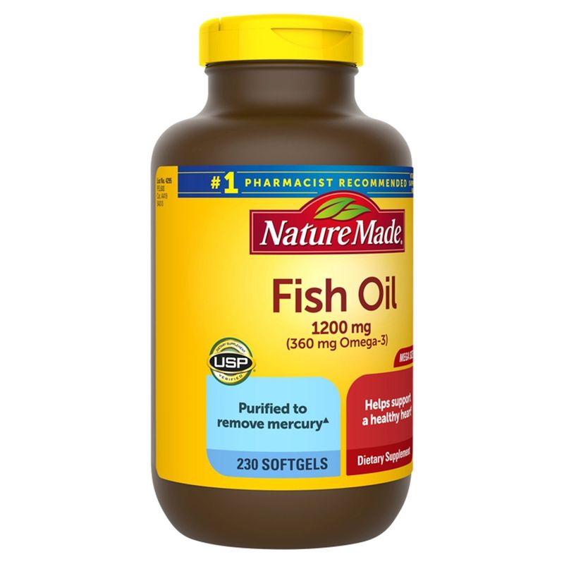 Nature Made Fish Oil 1200 mg Softgels, 230 Count Mega Size