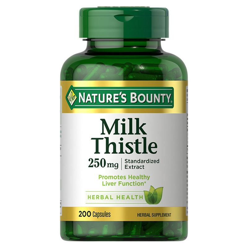 Nature's Bounty Milk Thistle Herbal Supplement, 250 mg, 200 count