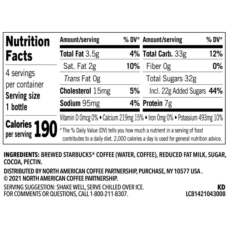 Starbucks Frappuccino Chilled Coffee Drink Mocha 9.5 Fl Oz 4 Count