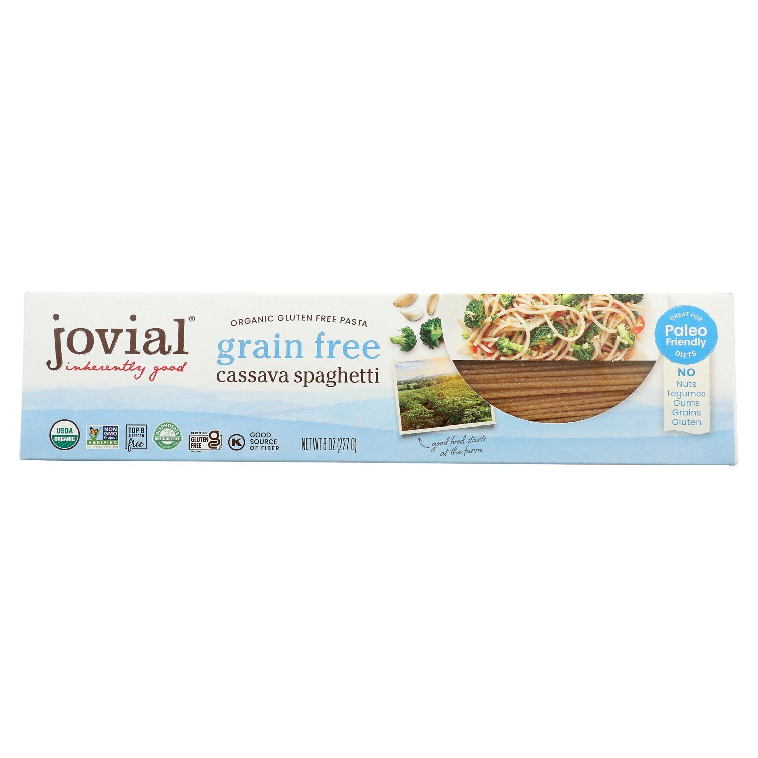 Jovial 100% Organic &amp; Gluten Free Cassava Spaghetti Pasta, 8 oz