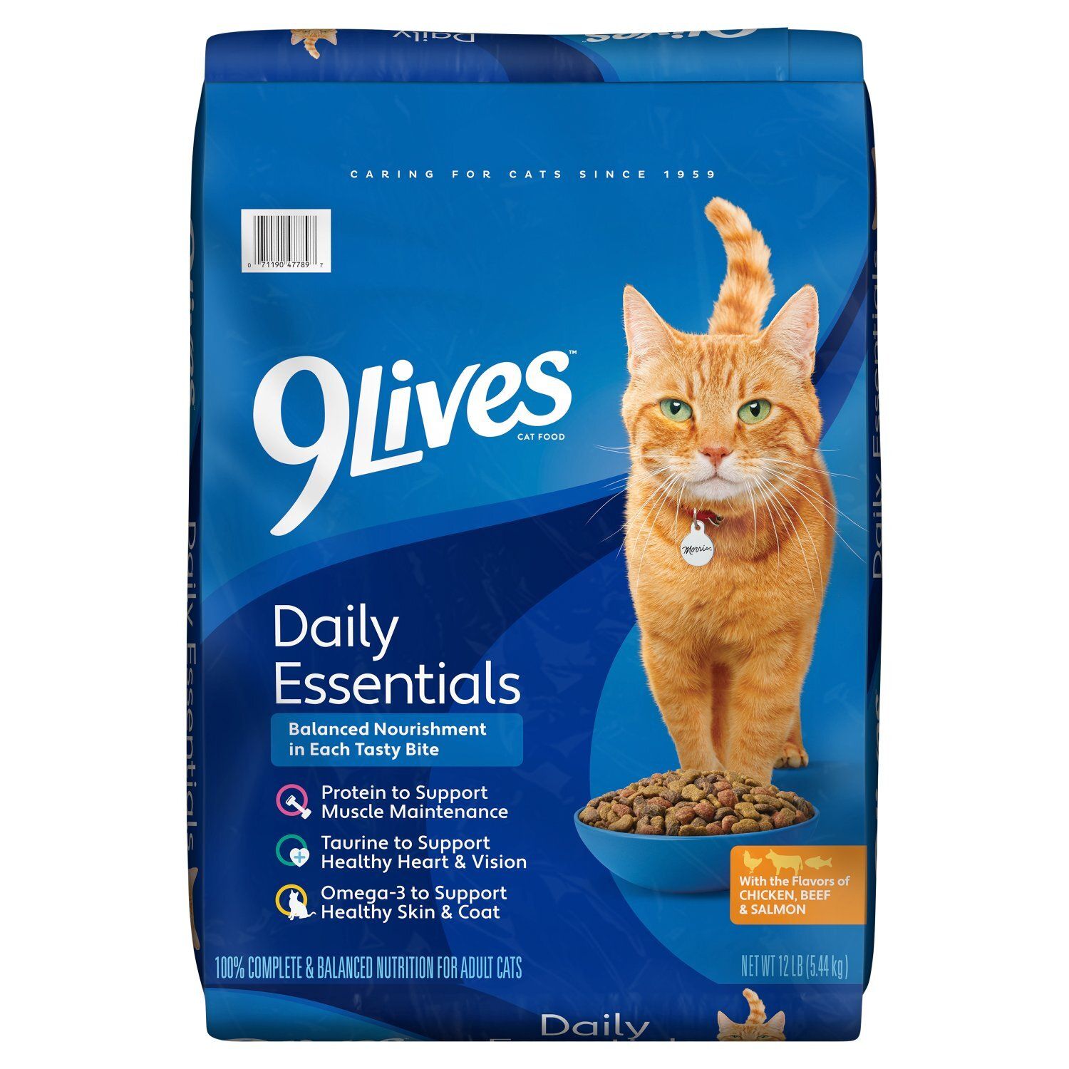9Lives Daily Essentials with the Flavors of Chicken, Beef &amp; Salmon Cat Food, 12 lb