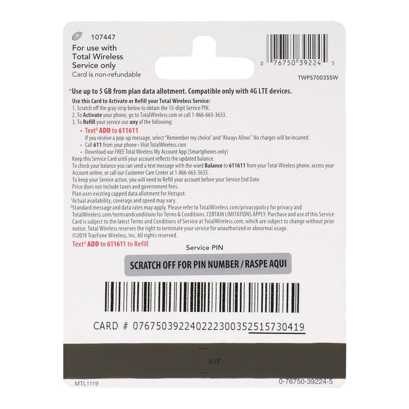Total Wireless $35 Gift Card, 1 each