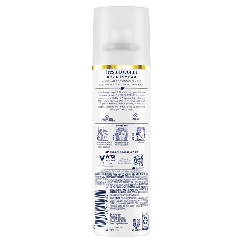Dove Advanced Advanced Dry Shampoo Fresh Coconut 5 oz