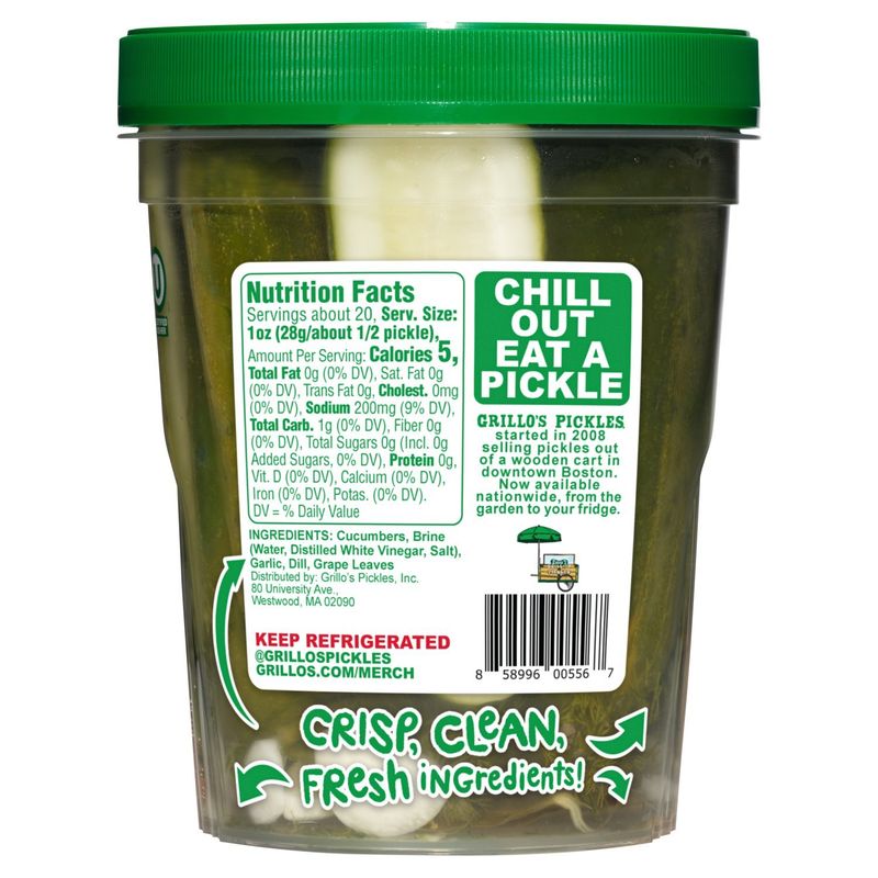 Grillo's Pickles Classic Dill Pickles Halves, 32 fl oz