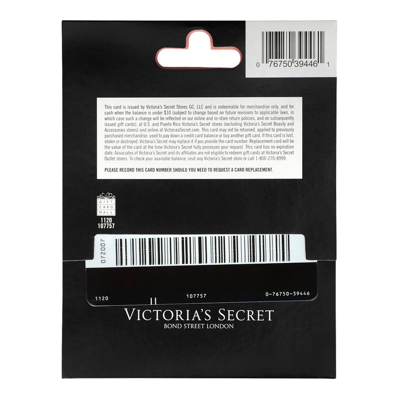 Victoria Secret $50 Gift Card, 1 each