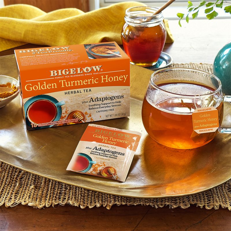 Bigelow Golden Turmeric Honey Herbal Tea, 18 count, 1.06 oz