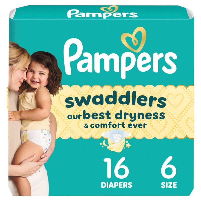 Pampers Swaddlers Diapers Jumbo Pack, Size 6, 23-44 lbs, 16 count
