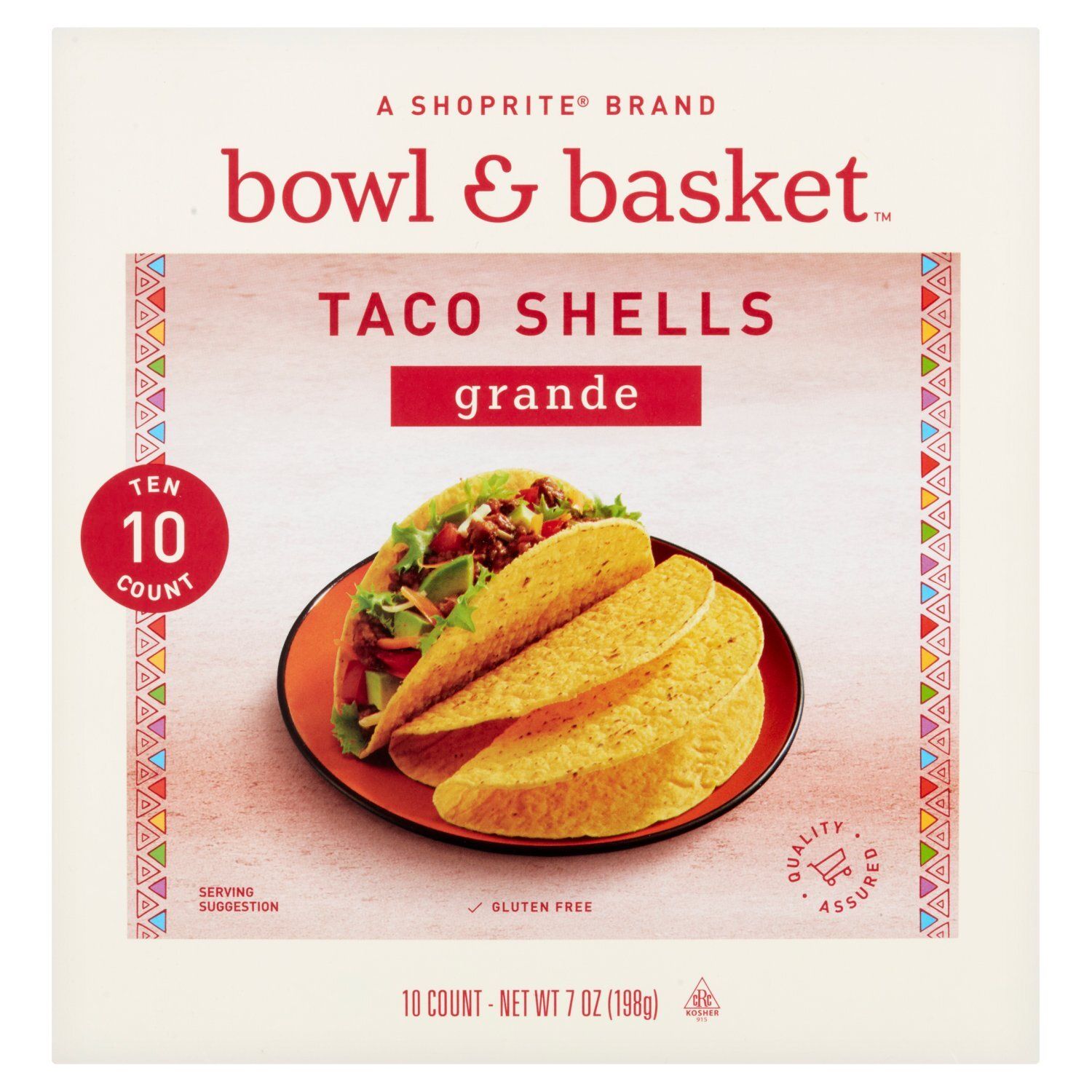 Bowl &amp; Basket Grande Taco Shells, 10 count, 7 oz