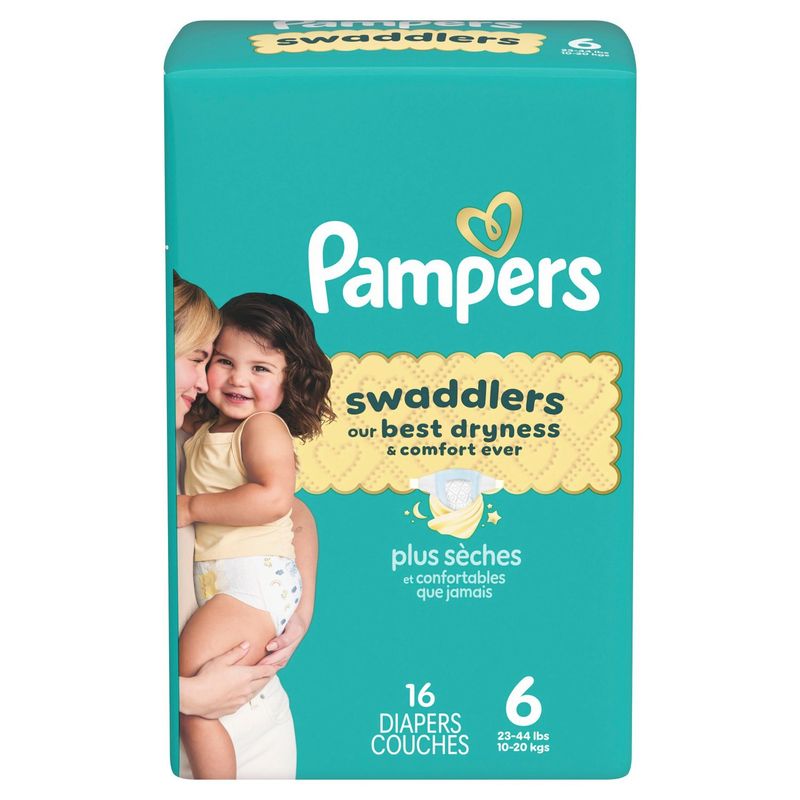 Pampers Swaddlers Diapers Jumbo Pack, Size 6, 23-44 lbs, 16 count