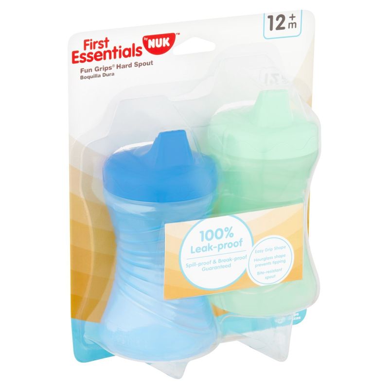 NUK First Essentials Fun Grips 10 oz Hard Spout Cups, 12 m+, 2 count