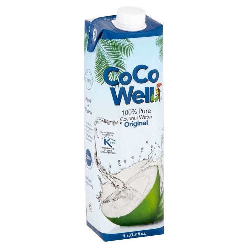 Coco Well Original 100% Pure Coconut Water, 33.8 fl oz
