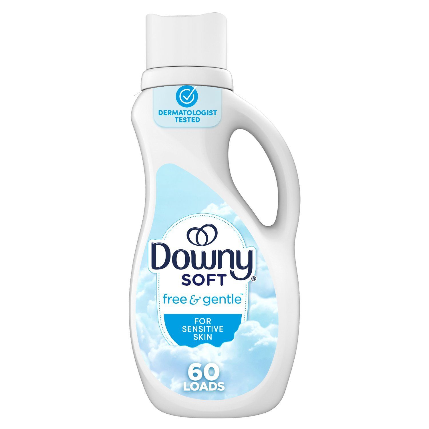 Downy Free &amp; Gentle Liquid Fabric Softener, 44 fl oz, 60 Loads, Hypoallergenic, Sensitive Skin Frie