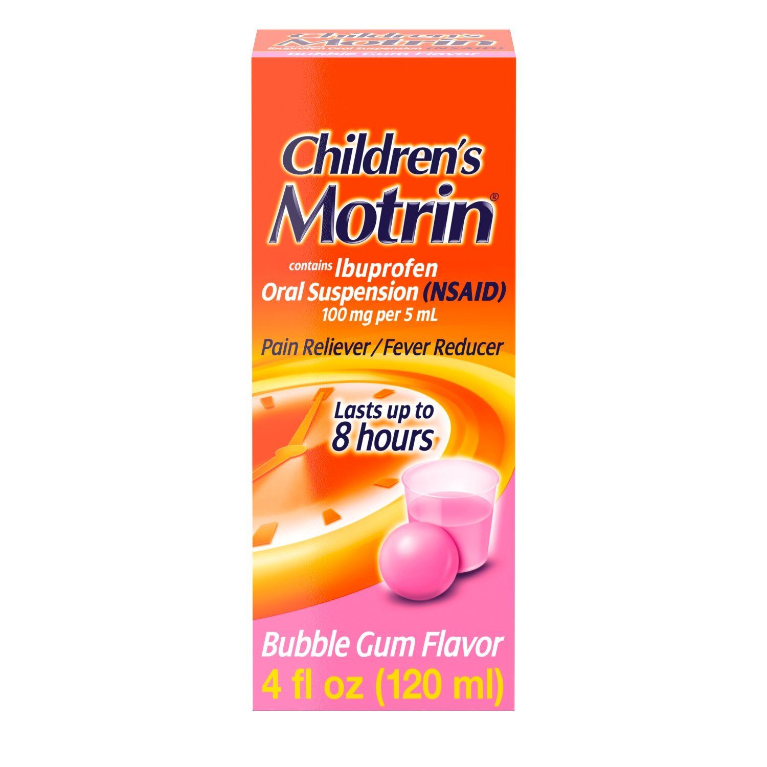 Children's Motrin Bubble Gum Flavor Pain Reliever/Fever Reducer Liquid, 4 fl oz
