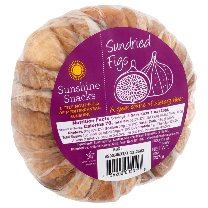 Sunshine Snacks Sundried Figs, 8 oz