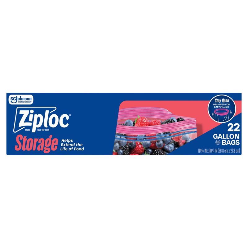 Ziploc Storage Gallon Seal Top Bags, 22 count