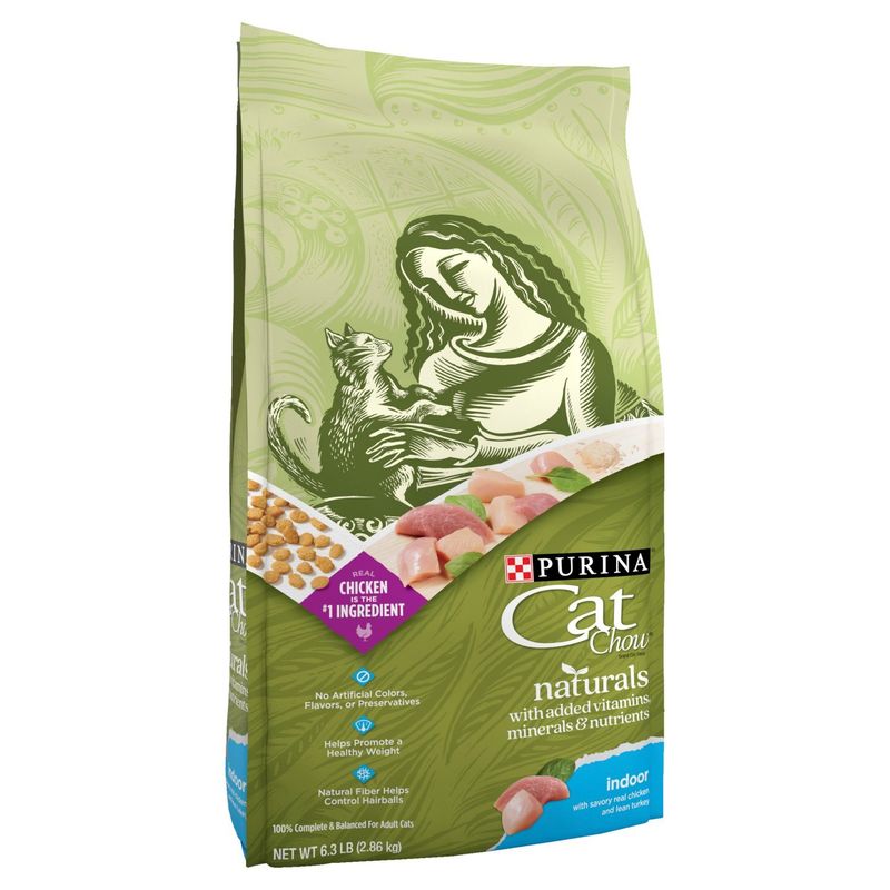 Purina Cat Chow Naturals Indoor with Savory Real Chicken and Lean Turkey Adult Cat Food, 6.3 lb