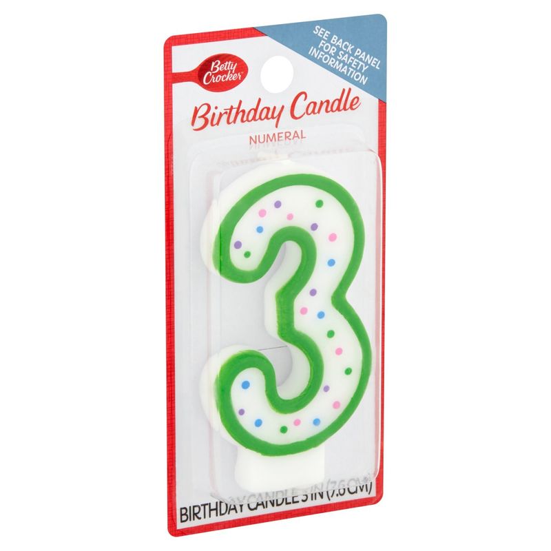 Betty Crocker Numeral 3 Birthday Candle