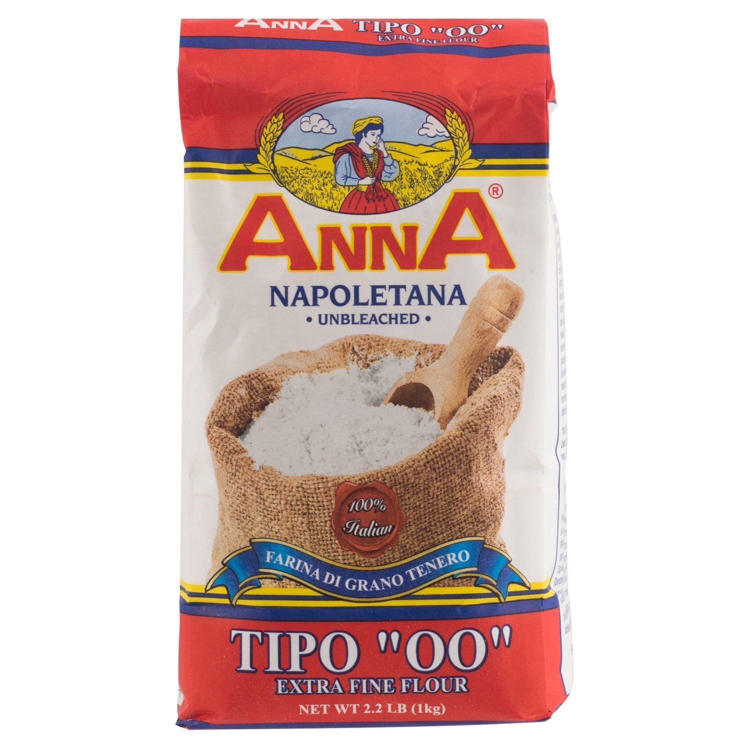 Anna Napoletano Unbleached Tipo "00" Extra Fine Flour, 2.2 lb
