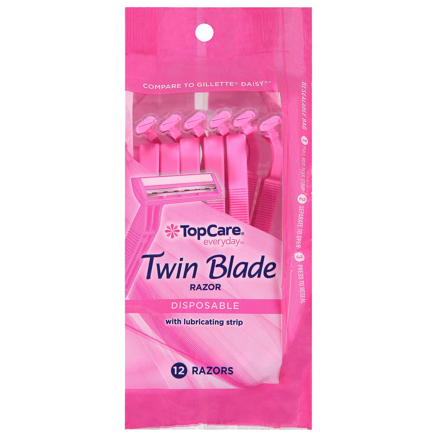 TopCare Razor - Twin Blade Disposable Women's, 12 each