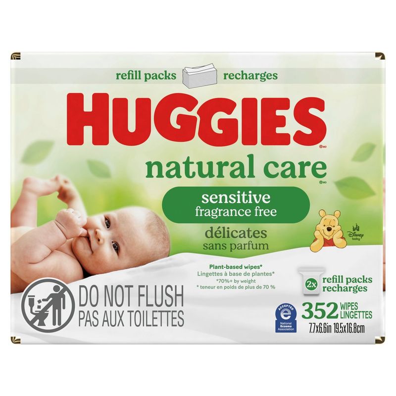 Huggies Natural Care Sensitive Fragrance Free Wipes, 352 count