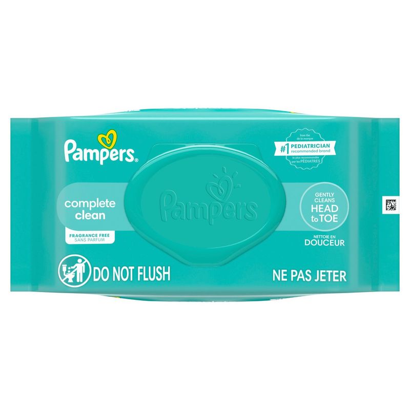 Pampers Complete Clean Fragrance Free Wipes, 72 count