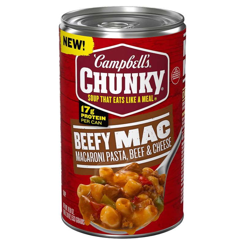 Campbell's Chunky Beefy Mac Macaroni Pasta, Beef &amp; Cheese Soup, 18.8 oz