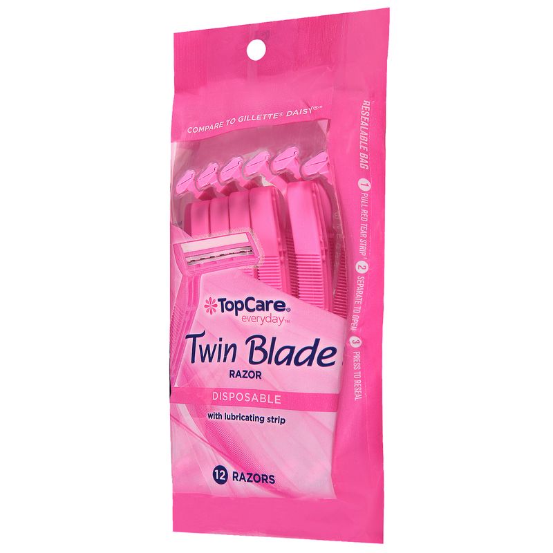 TopCare Razor - Twin Blade Disposable Women's, 12 each