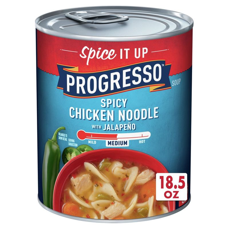 Progresso Medium Spicy Chicken Noodle with Jalapeño Soup, 18.5 oz