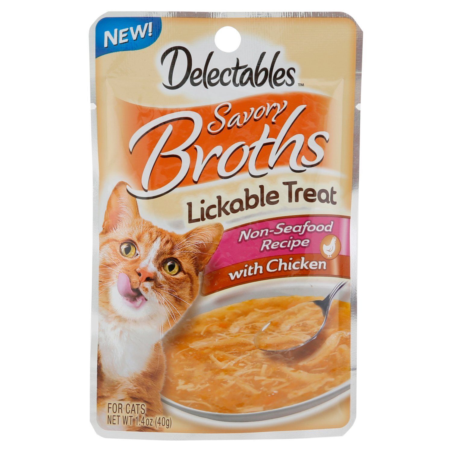 Delectables Savory Broths with Chicken Lickable Treat for Cats, 1.4 oz