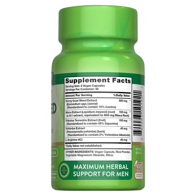 Nature's Truth Horny Goat Weed with Maca Dietary Supplement, 60 count
